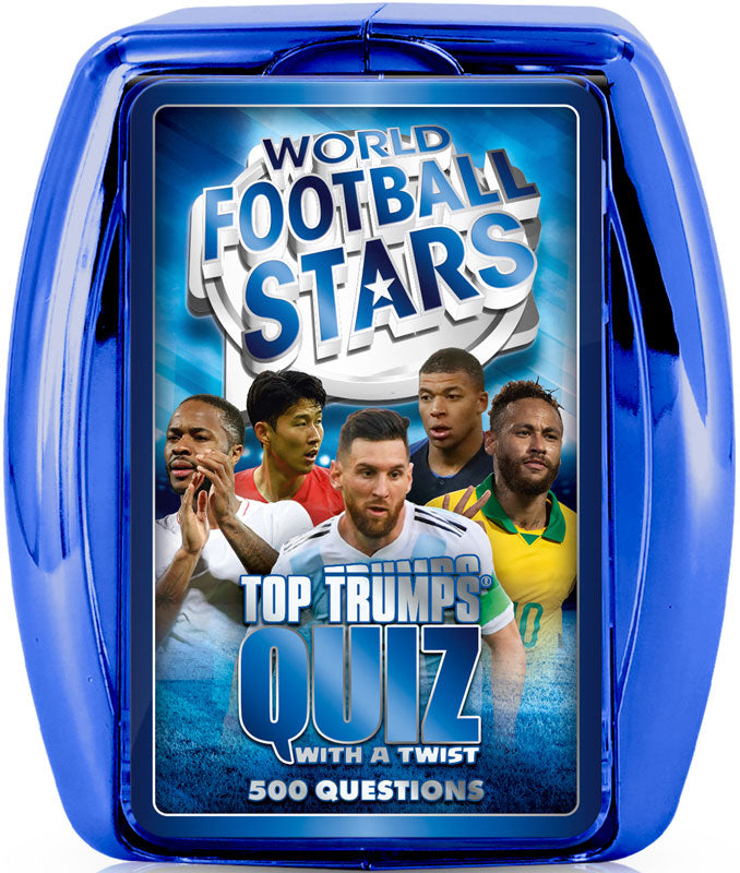 TOP TRUMPS QUIZ WORLD FOOTBALL STARS BLUE